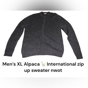 Brand New Made in Peru Alpaca International XL oversized zip up men’s sweater 🦙